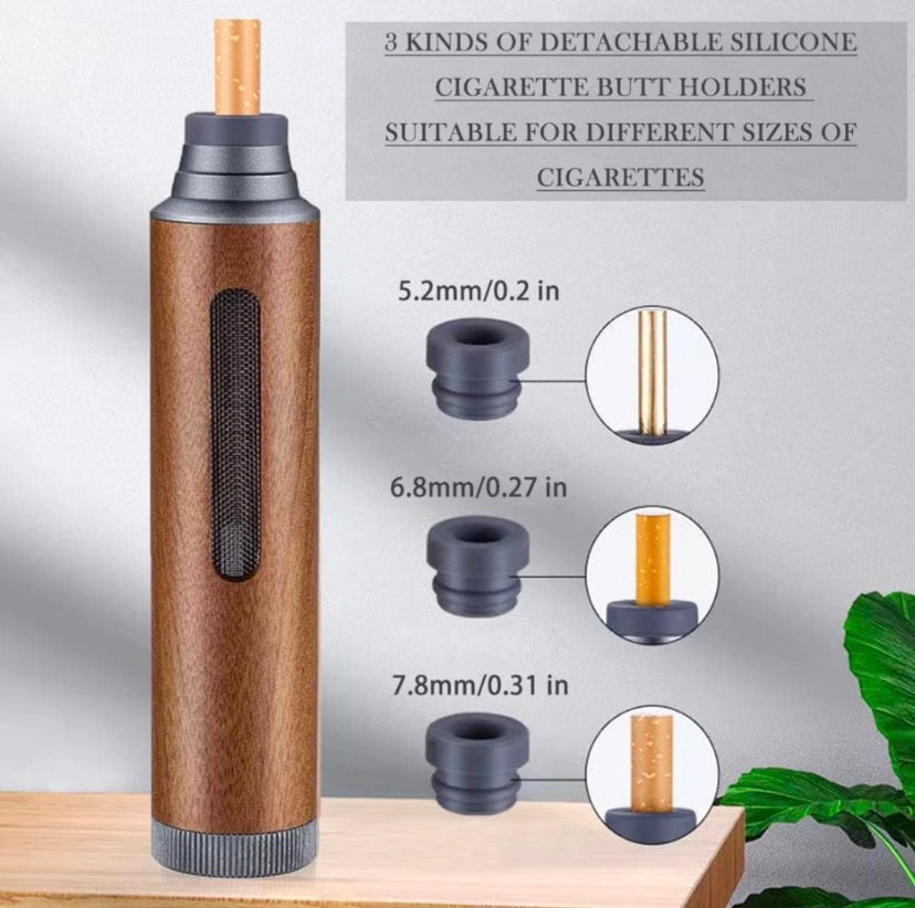 Portable Wooden Design Cigarette Holder, Leakage Proof Car Cigarette Holder, Mini Handheld Cigarette Ashtray, Reusable Cigarette Holder