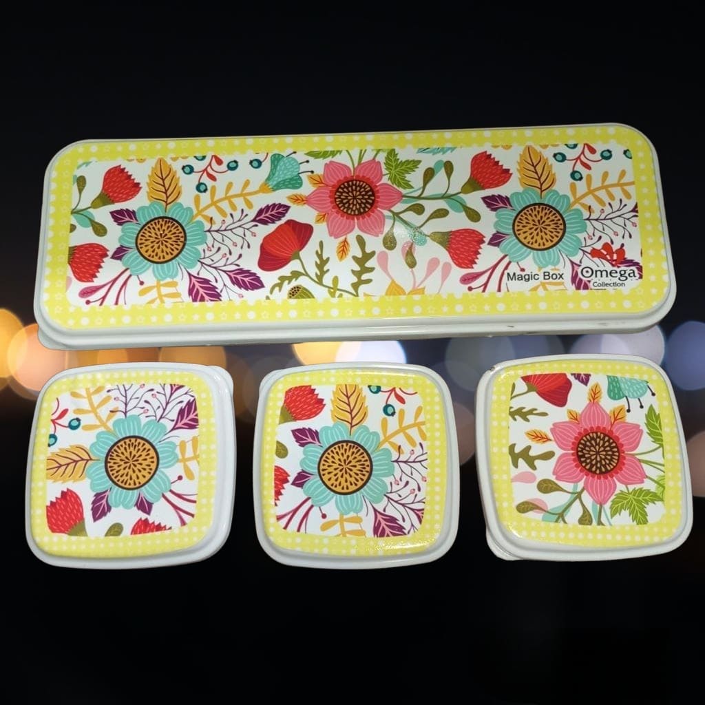 Set Of 4 Magic Fridge Box, Food Storage Container with Lid for Refrigerator, Multipurpose Food Fridge Keeper, Food Storage Box