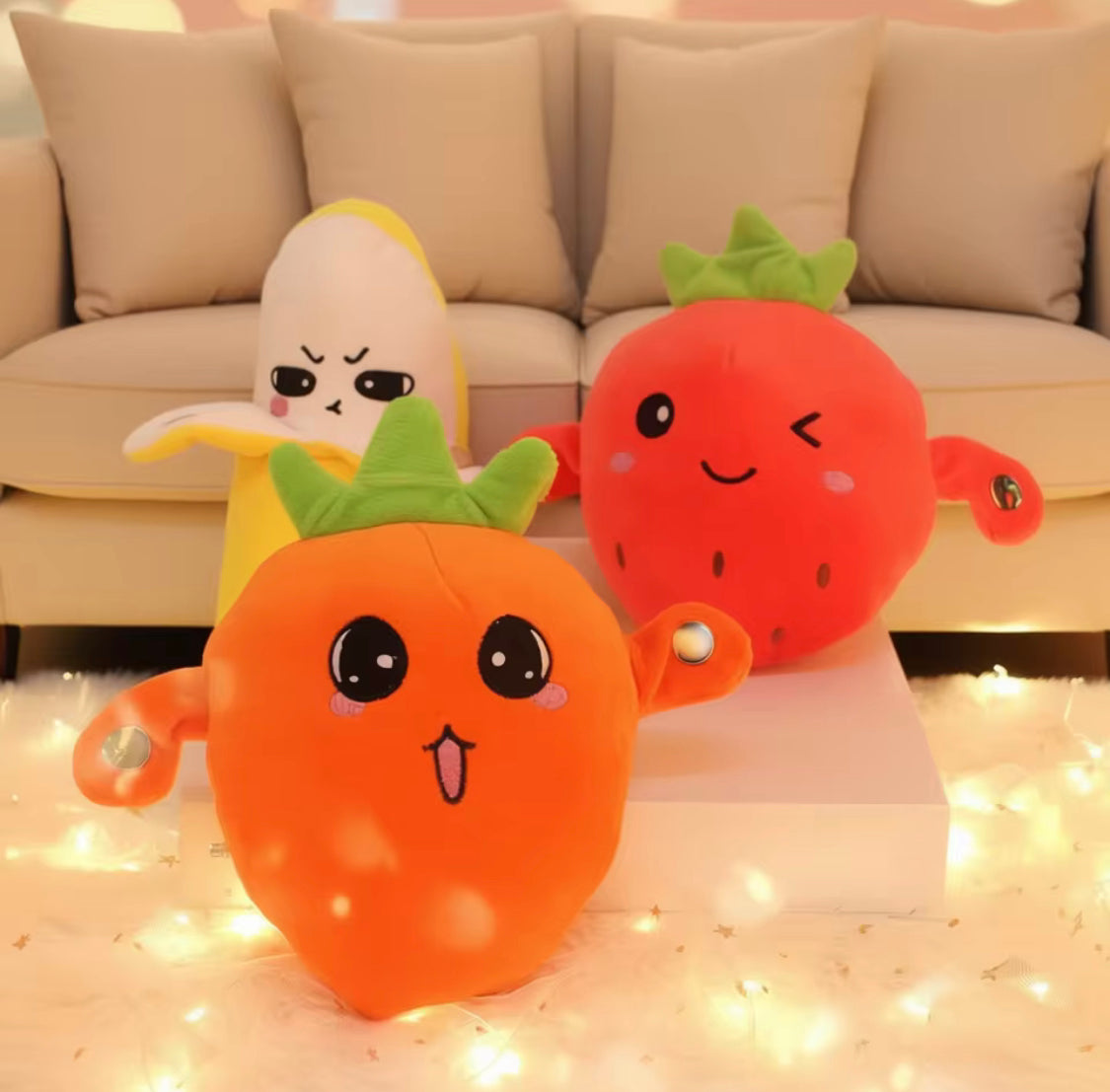 Musical Fruit Sensing Piano Plush Toy, Interactive Musical Sensory Toy, Musical Soft Children Plush Toy, Cute Motion Sensor Fruit Toy