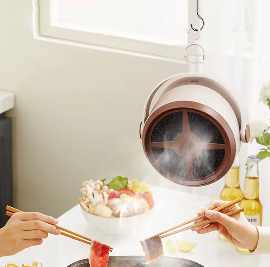 Rechargeable Kitchen Exhaust Fan with Adjustable Angle, Portable Desktop Exhaust Fan, Mini Kitchen Exhaust Fan