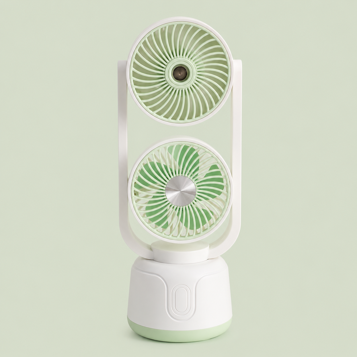 Rechargeable Dual Head Cooling Mist Fan, Children's Student Fan, Desktop Water Mist Fan