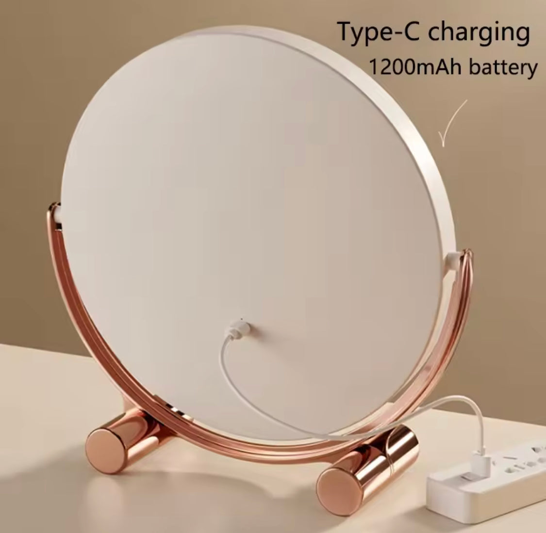 Round Shape Desktop LED Makeup Mirror, Vanity Table Mirror, Magnifying Cosmetic Mirror, Adjustable Touch Dimmer Table Makeup Mirrors