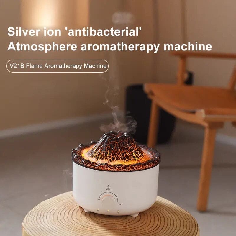 Volcano Aroma Humidifier, Flame Humidifier with Night Light Lamp, Ultrasonic RC Jellyfish Aroma Diffuser, 2 In 1 Essentials Air Freshener, Essential Oils Perfume Blower, Electric Home Freshener Smoke
