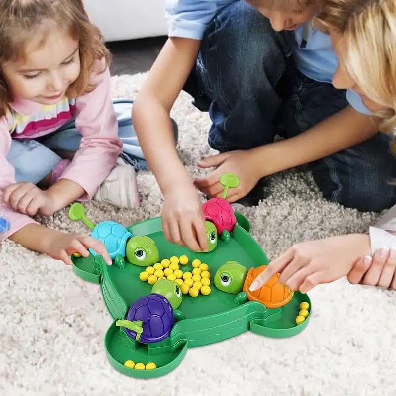 Hungry Turtle Board Toy, Turtle Snatching Bean Ball Table Game, Kids Desktop Competitive Game, Multiplayer Competitive Race Toy, Children's Little Turtle Eating Beans Toy, Creative Launchers Game