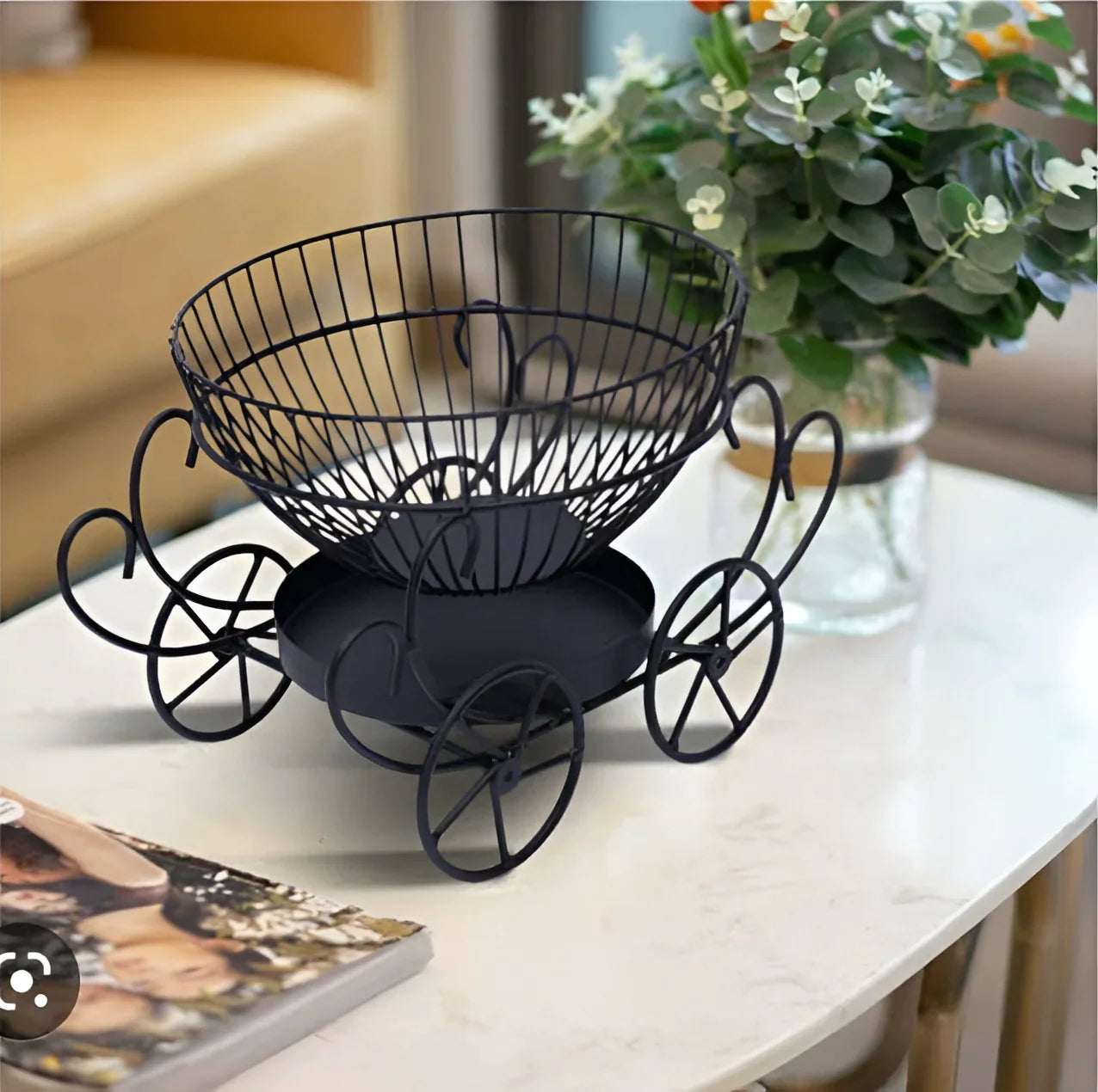 2 Tier Decorative Fruit Basket, Metal Snacks And Fruit Basket, Nordic Style Fruit Basket