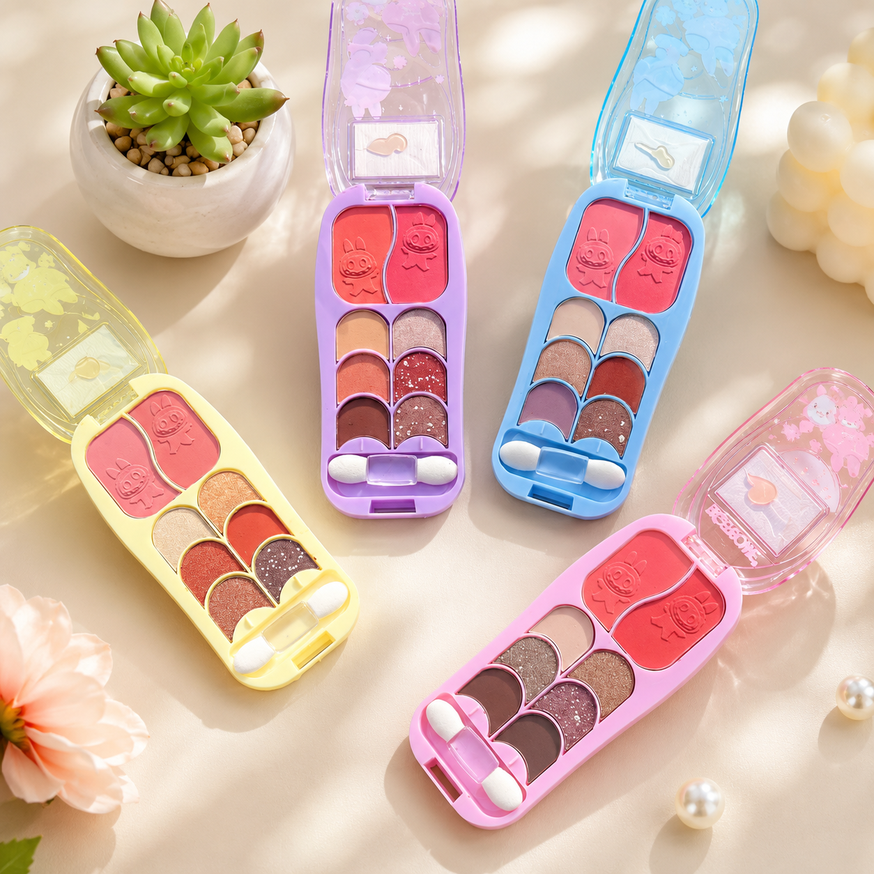 Cute Flip Phone Makeup Kit, Mini Makeup Phone Palette, Glam Phone Beauty Kit, Sparkle Phone Beauty Kit