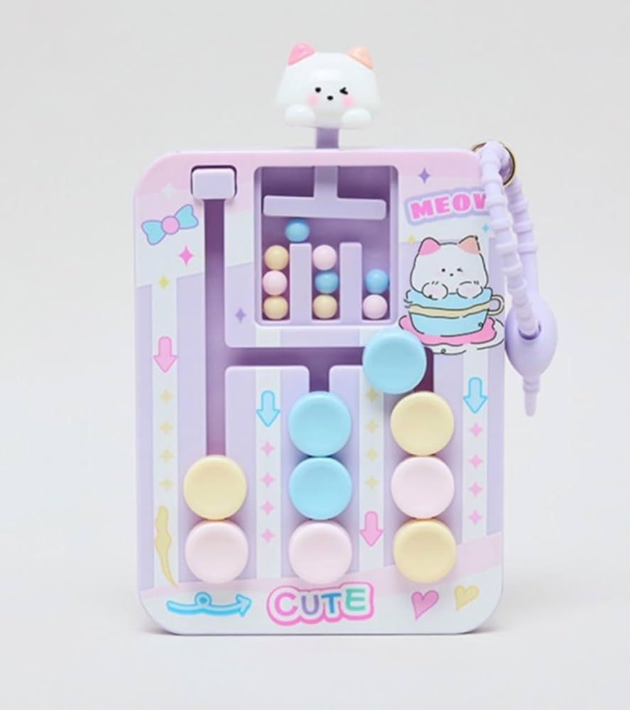 Kawaiii Fidget Slide Puzzle Board, Kids Sorting Colour Toy, Kids Interactive Learning Activity Board, Interactive Busy Board for Toddlers