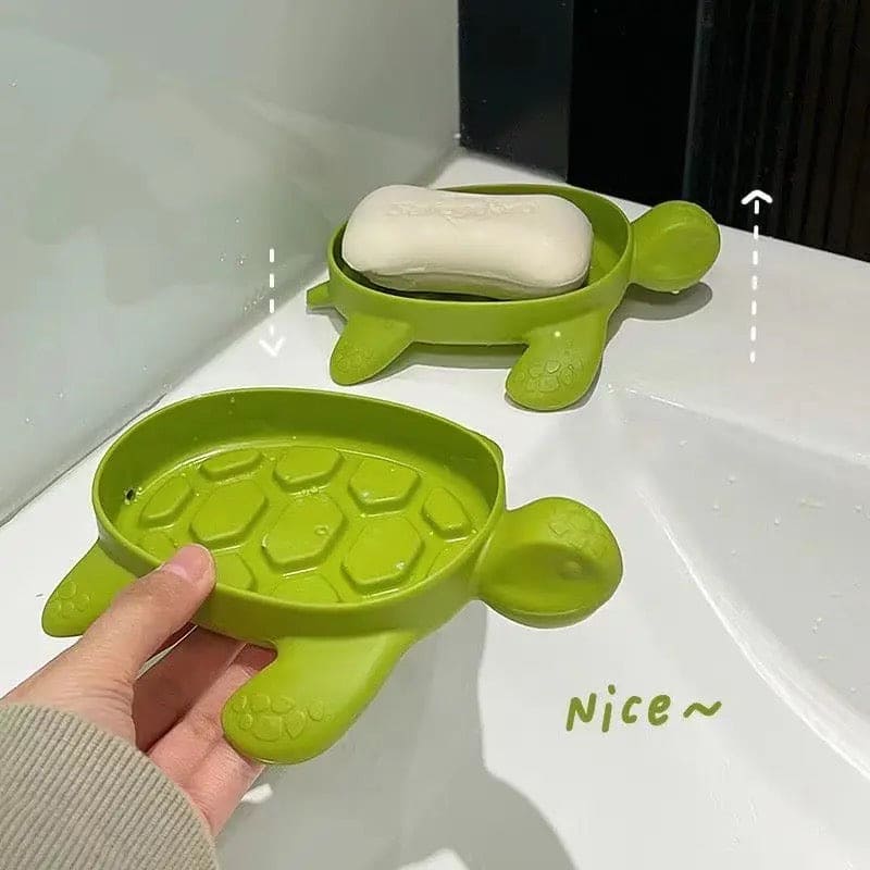 Cute Turtle Draining Soap Holder, Bathroom Shower Soap Holder, Sponge Storage Plate Tray, Sea Turtle Soap Holder Dish, Non Slip Shower Soap Box, Simple Wash Table Cartoon Turtle Soap Box, Virgin Plastic Soap Stand