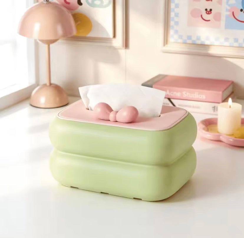 Kawaii Bow Tissue Holder, Candy Colour Tissue Box Cover, Living Room Tissue Dispenser, Home Decor Accessories