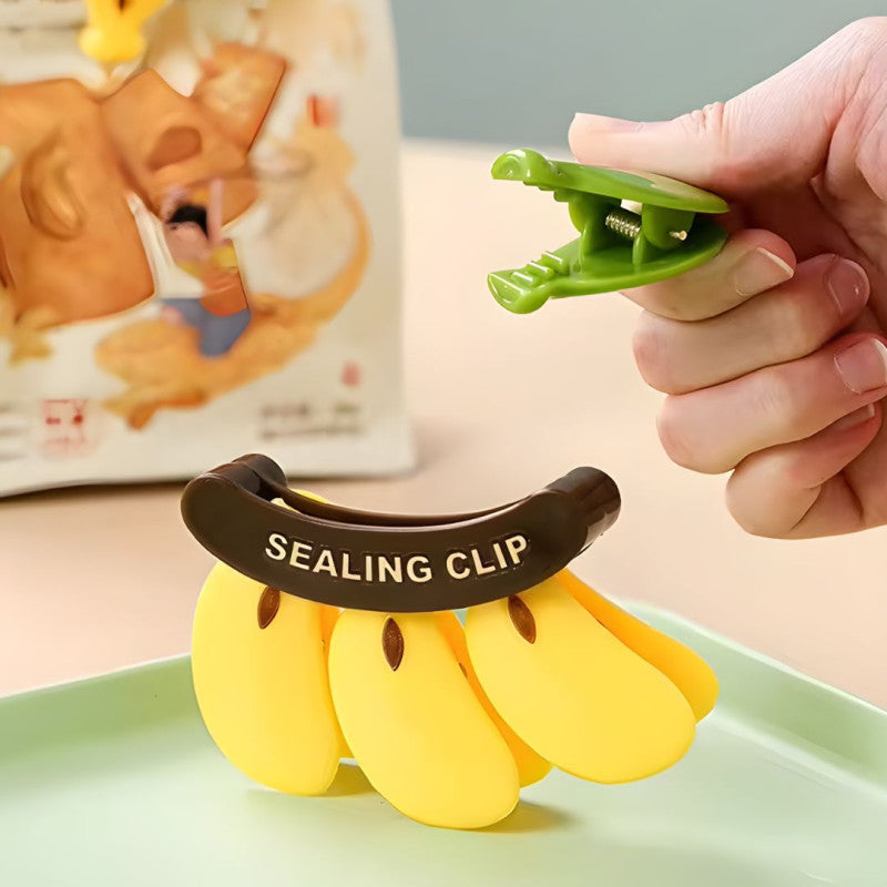 Reusable Banana Shape Sealing Clip, Food Bag Sealer with Fridge Magnet, Food Preservation Sealing Clips, Sealer Clamp Sealing Bag Clips, Kitchen Clips Freezer Bag Clips