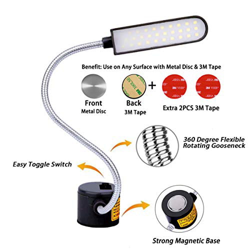 Adjustable LED Sewing Light, Flexible Gooseneck LED Light, Working Lamp Accessories