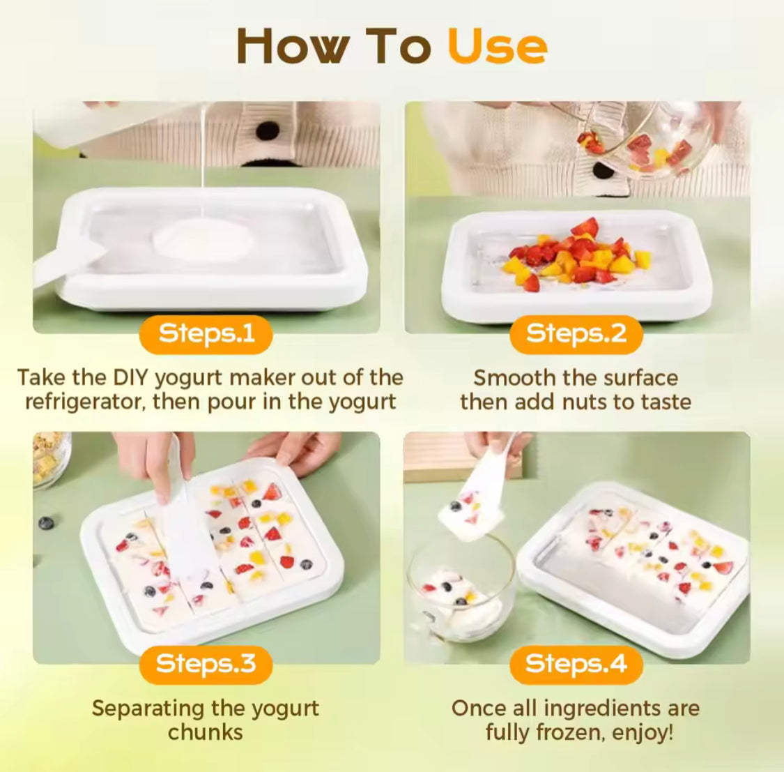 Instant Rolled Ice Cream Maker, Frozen Dessert Preparation Pan, Homemade Ice Cream Maker Tray, Homemade Ice Cream Roll Kit