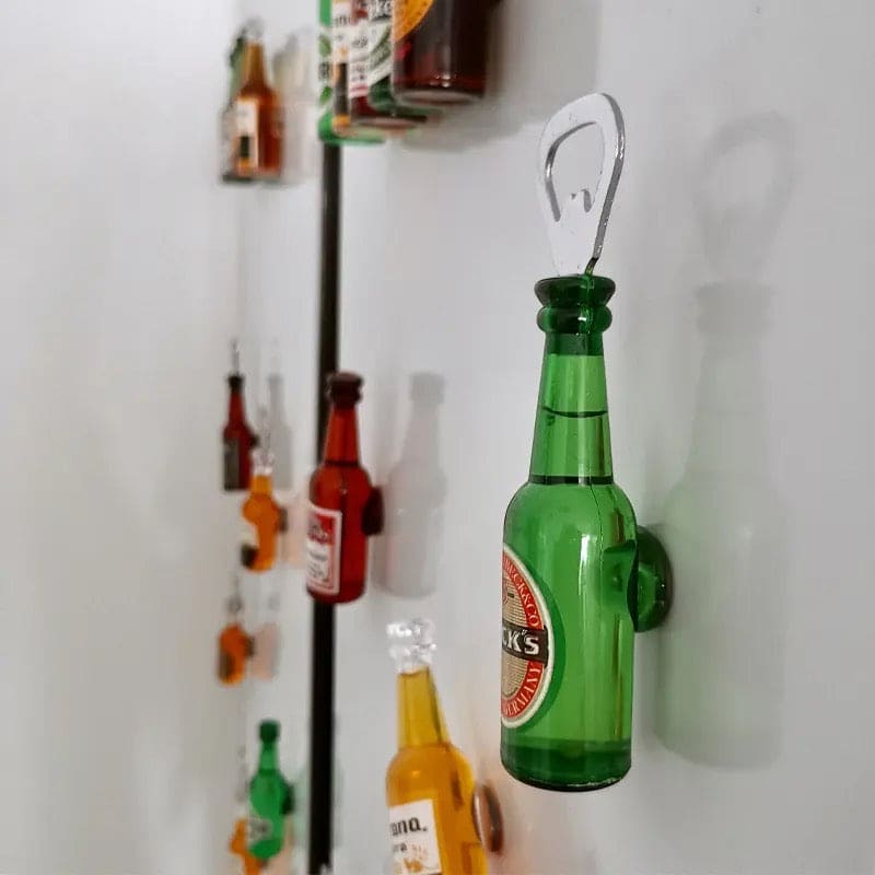 Mini Bottle Opener, Magnetic Fridge Bottle Opener, Mini Home Beverage Bottle Opener, Refrigerator Magnetic Tape Driver, Creative Bottle Opener Wine, Fridge bottle opener Refrigerator Magnets