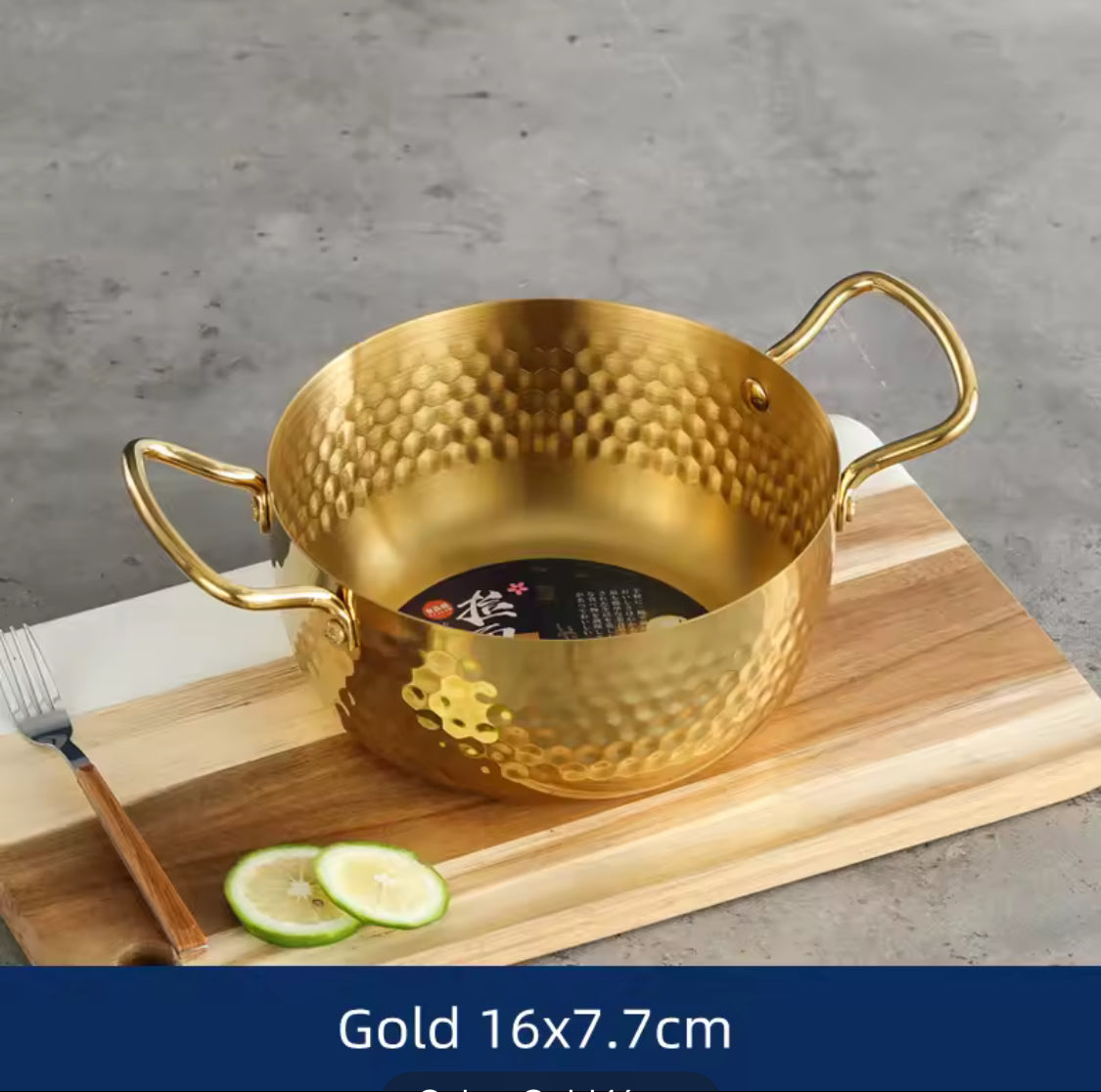 Stainless Steel Korean Ramen Pot, Noodles Seafood Cooking Saucepan, Steel Hotpot Pan