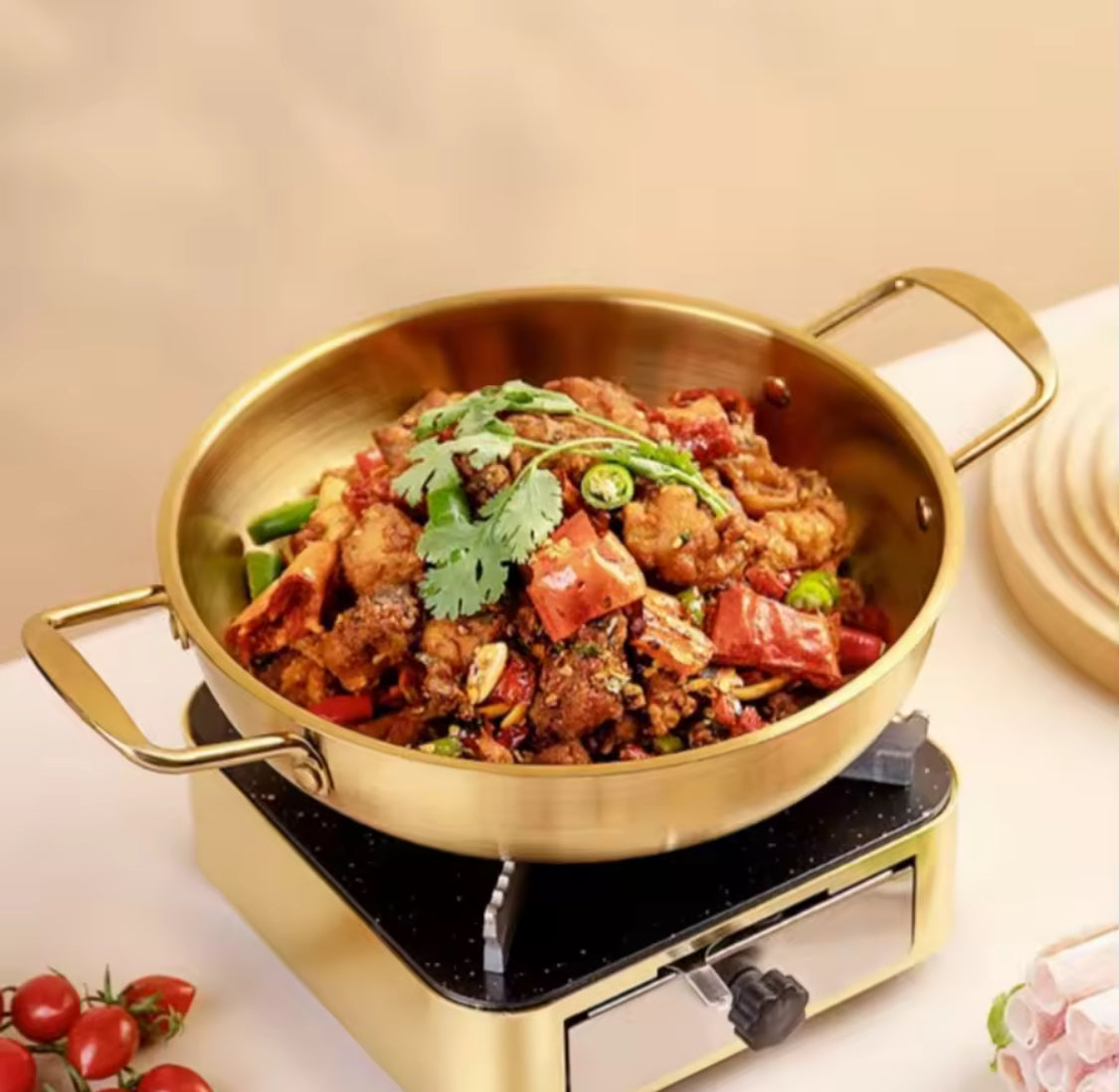Korean Style Noodles Pot With Handle, Stainless Steel Cookware Pan, Kitchen Cooking Pan