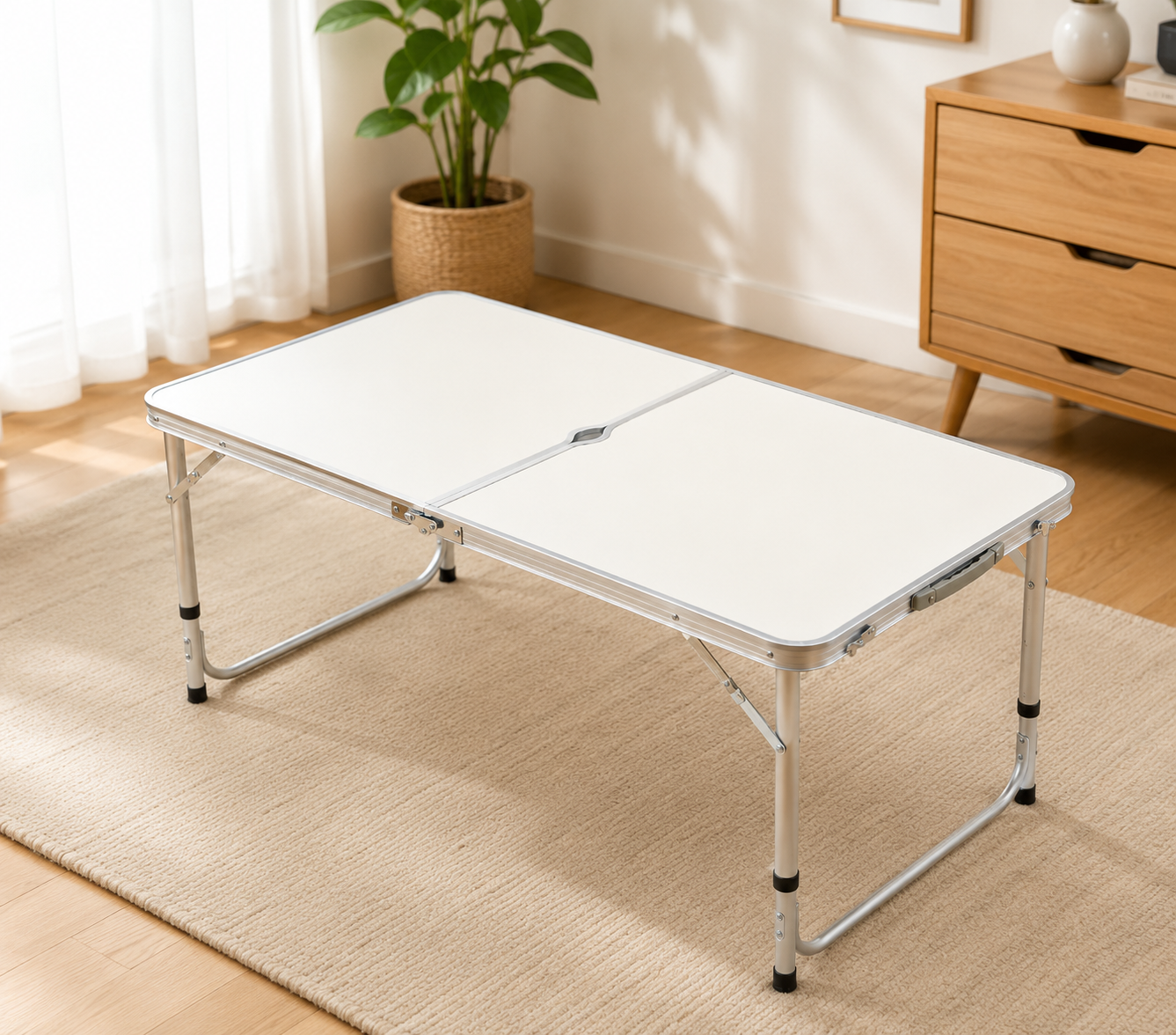 Adjustable Aluminum Folding Table, Lightweight Foldable Work Desk, Portable Indoor & Outdoor Utility Table, Foldable Picnic And Camping Table, Space Saving Folding Table