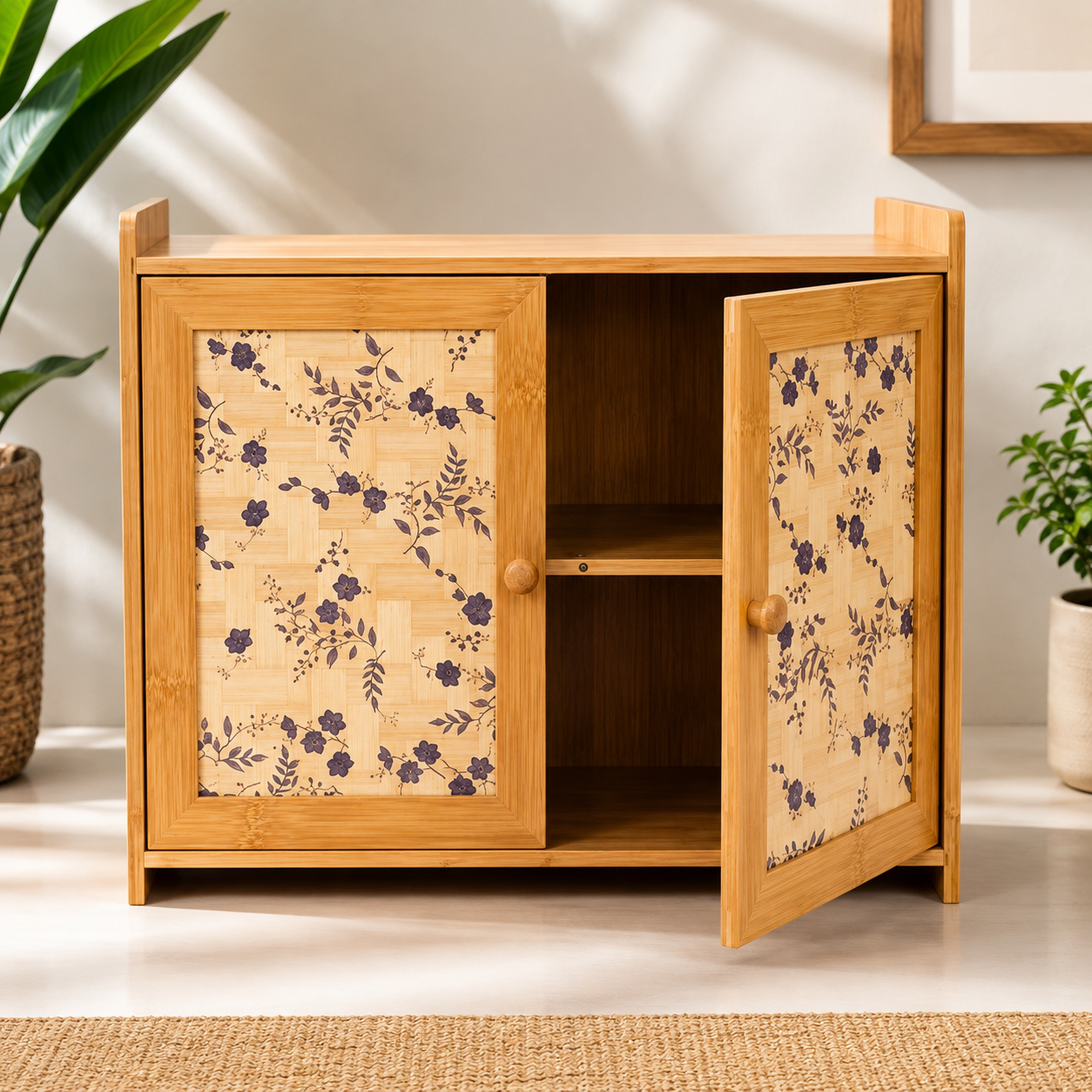 Wooden Pantry Cabinet , Wooden Spice Organizer, Bamboo Kitchen Storage Rack