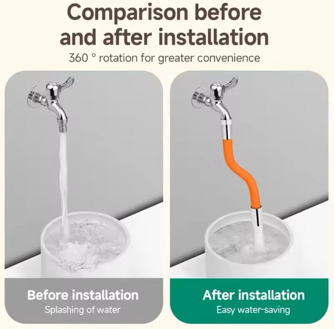 360° Rotation Faucet Extender Pipe, Kitchen Faucet Extension Hose Pipe, Durable Bathroom And Garden Splash Proof Hose