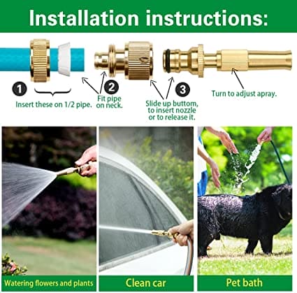 Spray Nozzle Water Gun, High Pressure Direct Spray Sprinkler Quick Connector, Adjustable Pressure Washer, Washing Tap Connector, Jet Water Gun, Garden Water Spray Nozzle