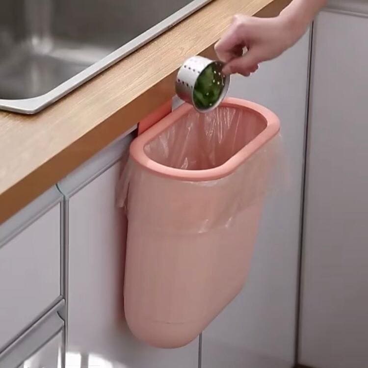 Hanging Waste Basket, Indoor Hanging Under Sink Trash Can, Plastic Wall Mounted Trash Bin, Kitchen Bathroom Office Trash Can, Cabinet Door Trash Bucket, Compact Trash Bin, Multipurpose Storage Box