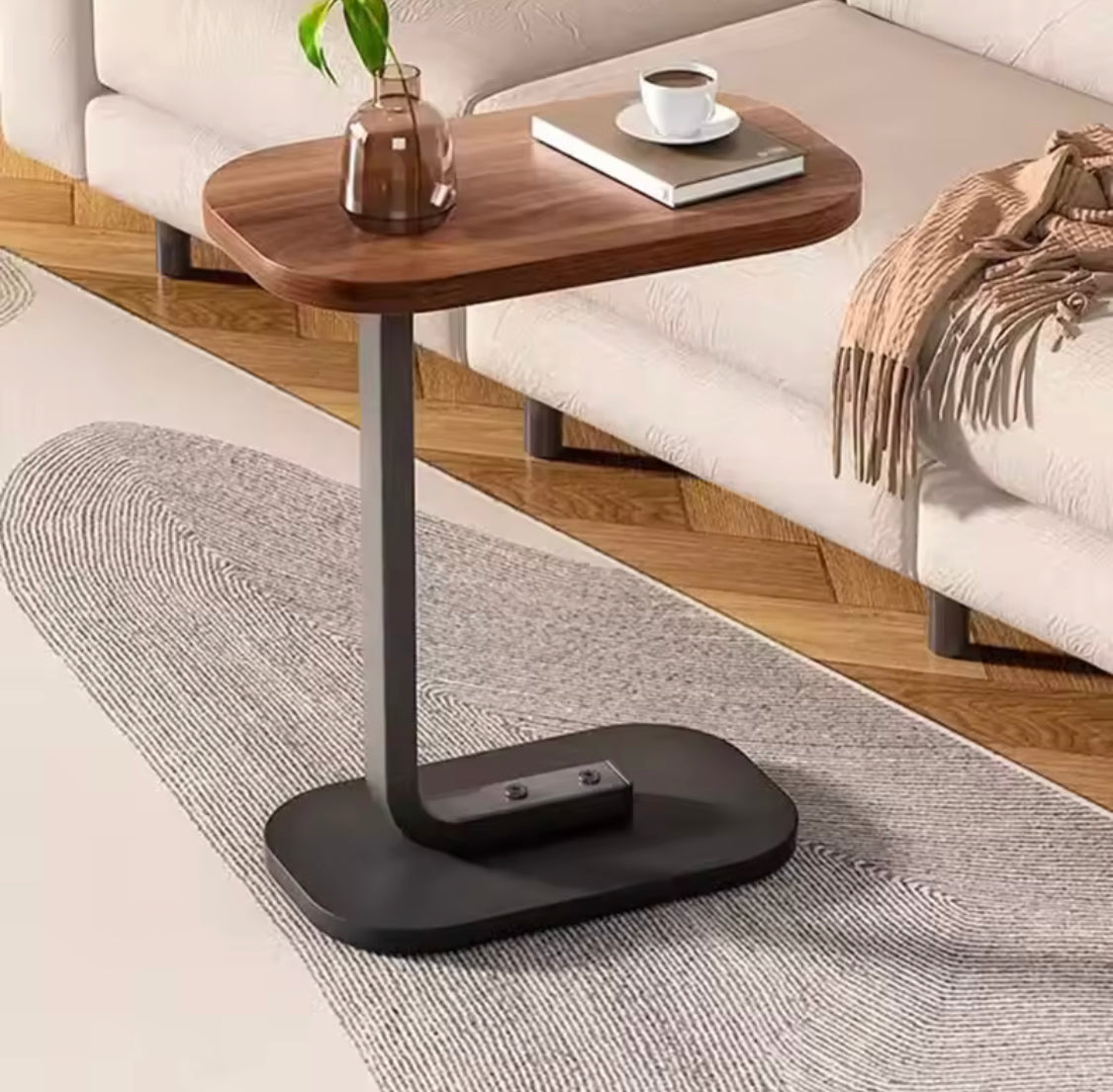 Multifunctional Wooden Beside Sofa Tables, Living Room Square Desk, Mini Bedside Coffee Table