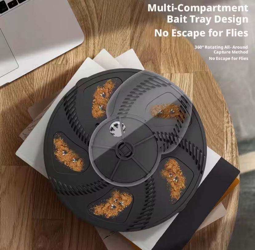 Electric Fly Trap Catcher, Automatic Quiet Insect Flycatcher, Removable Outdoor Garden Flytrap Trap Device