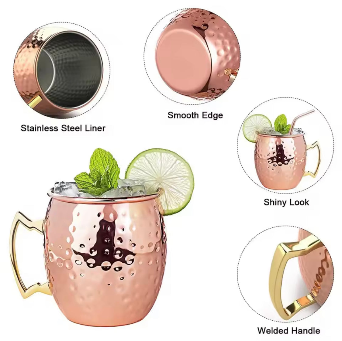 Stainless Steel Cocktails Cup, Russian Style Beverage Cup, Drinkware Party Cup
