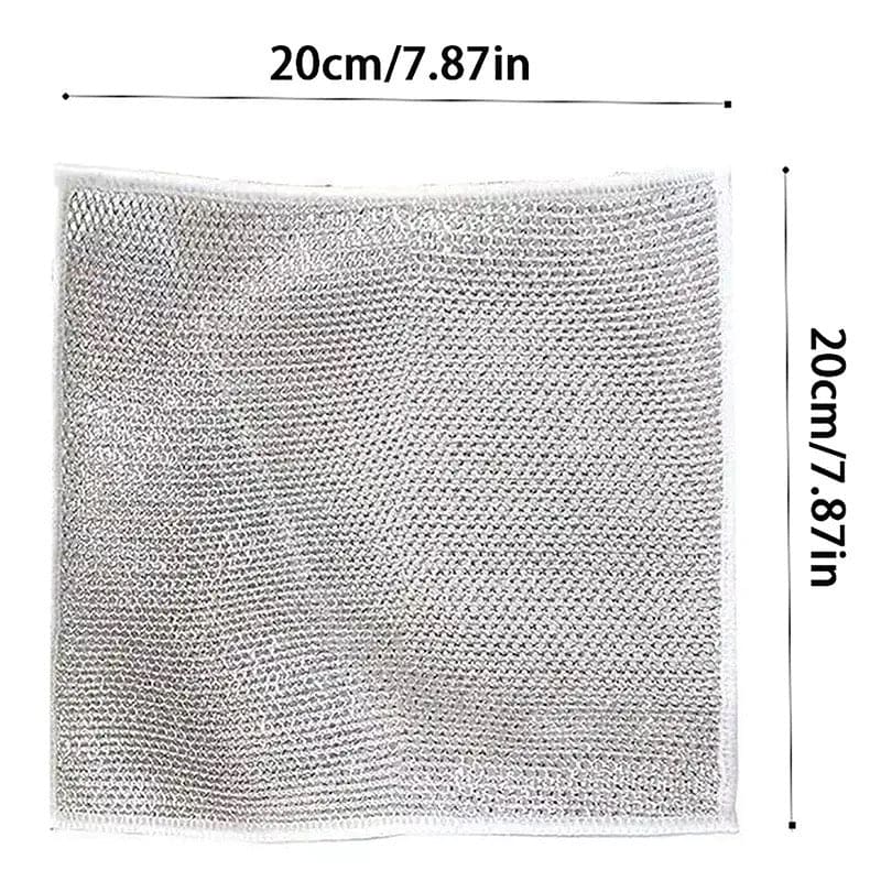 Steel Wire Dishwashing Cloth, Rust Removal Scouring Pad, Double Side Steel Wire Washing Brush, Multipurpose Steel Wool Rag, Reusable Steel Wool Dishcloth, Silver Wire Wipes Dish Towel, Non Scratch Wire Dishcloth