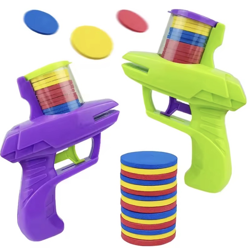 Flying Disc Shooter Gun Toy, Handheld Flying Disc Shooter Gun, Rapid Fire Kids Disc Launcher Game