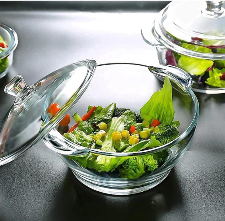 Heat Resistant Glass Cookware Set, Transparent Glass Cooking Pot Set, Elegant Glass Casserole Set with Lids