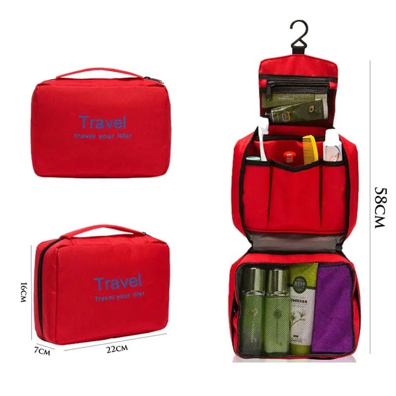 Travel Your Life Bag, Large Capacity Travel Wash Bag, Hanging Travel Storage Bag, Multifunction Storage Bag, Portable Travel Bag for Men and Women, Camping Wash Toiletry Bag, Multipurpose Mesh Pockets, Quirk Portable Travel Kit