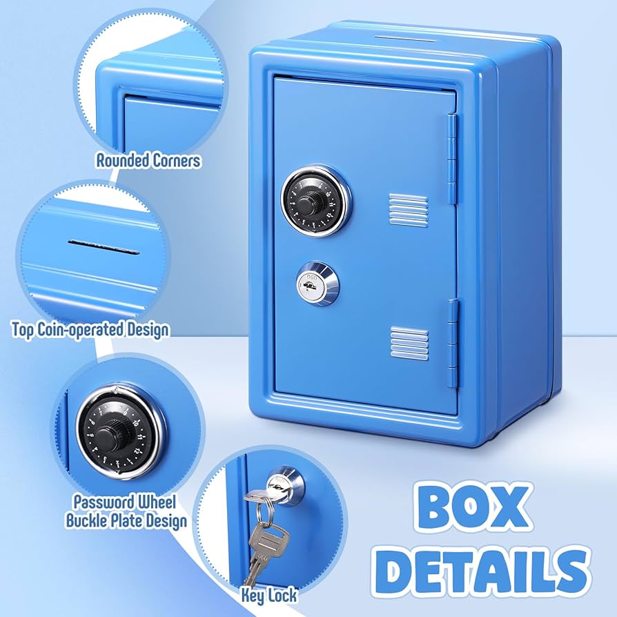 Mini Safe Locker Box, Mini Metal Saving Box, Compact Security Locker, Home Essentials Mini Safe