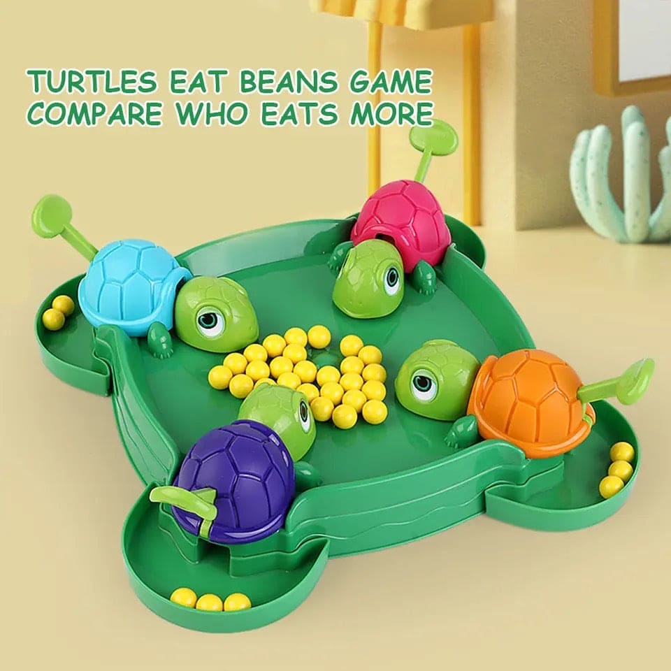 Hungry Turtle Board Toy, Turtle Snatching Bean Ball Table Game, Kids Desktop Competitive Game, Multiplayer Competitive Race Toy, Children's Little Turtle Eating Beans Toy, Creative Launchers Game