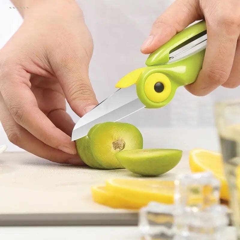 Cartoon Fruit Peeling Knife, Folding Bird Knife With Peelar, Stainless Steel Peeler, Kitchen Vegetable Fruit Cutting Peeling Knife, Multifunctional 2 In 1 Knife
