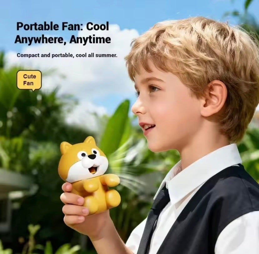 Cute Puppy Noodles Cooling Fan, Cartoon Puppy Hot Food Cooler, Cute Shiba Soup Cooling Buddy, Mini Electric Noodle Cooling Fan