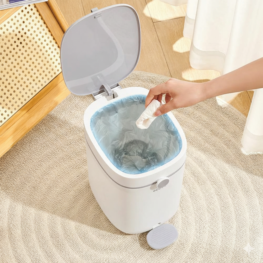 12L Foot Pedal Trash Can With Lid, Manual Disposal Trash Can, Bathroom Garbage Bin
