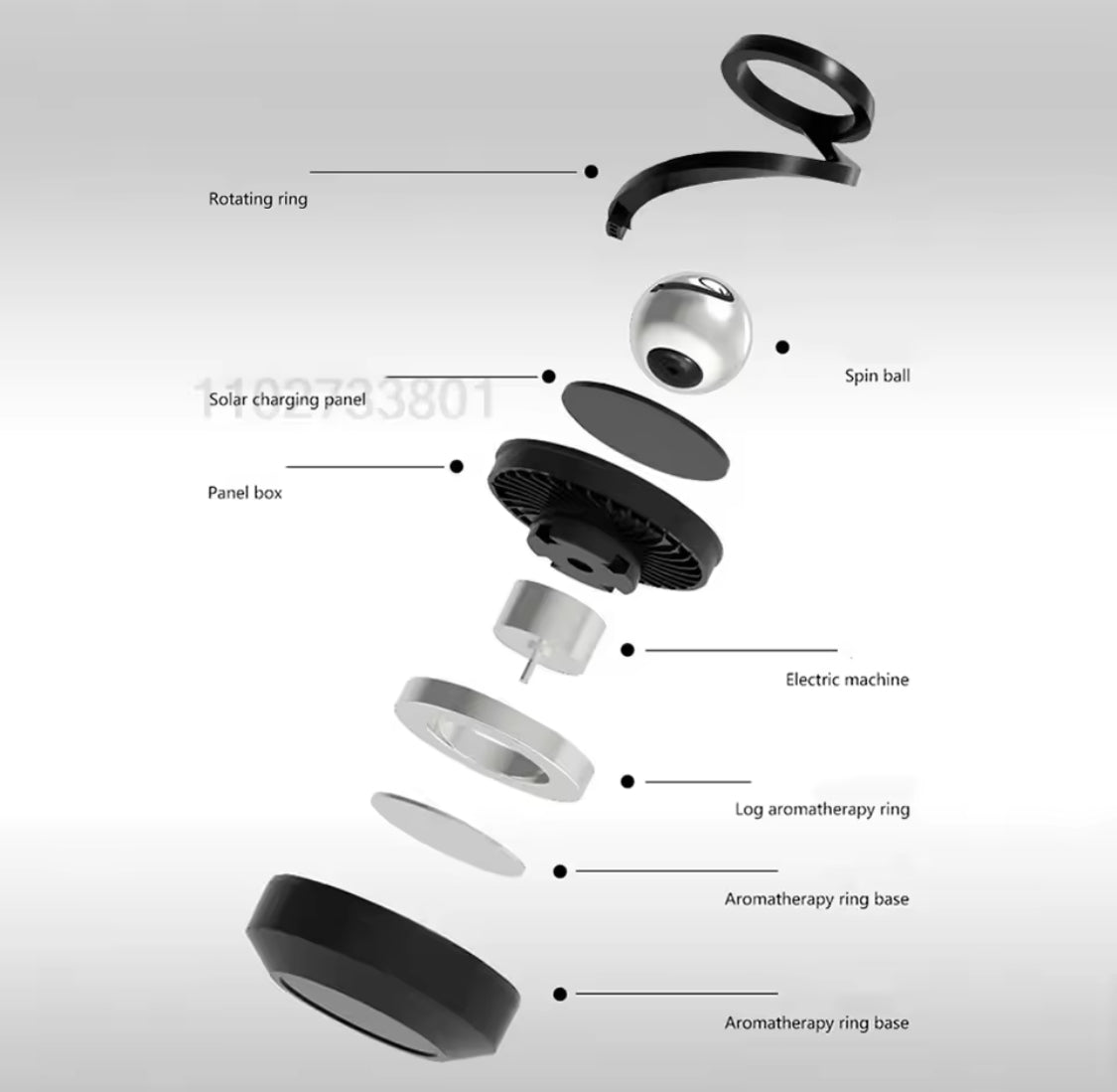 Solar Powered Car Diffuser, Solar Powered Rotating Car Aromatherapy Diffuser, Durable Alloy Fragrance Diffuser, Car Air Freshener Diffuser