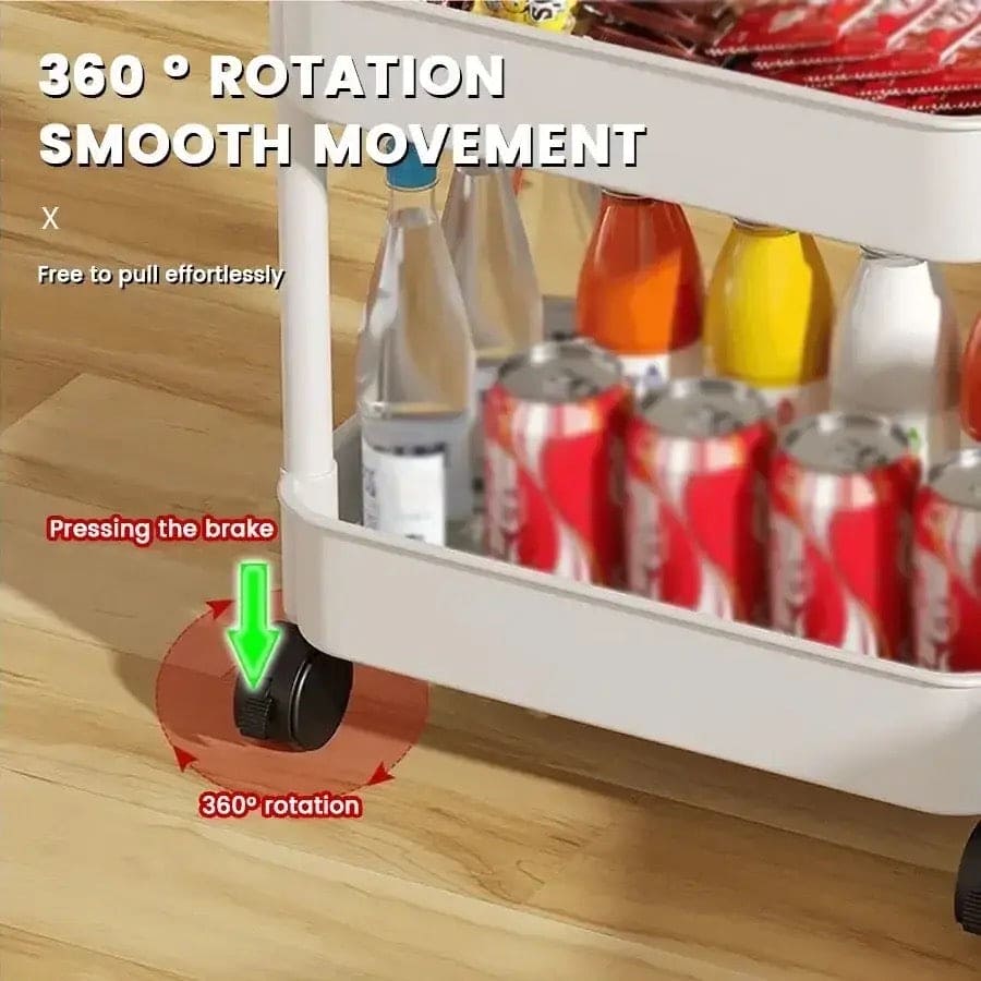 Mobile Durable Rolling Cart, Multi Layer Kitchen Trolley Cart, Snacks Storage Rack with Wheels, Movable Gap Storage Rack, Trolley Organizer Auxiliary Cart, Home Snack Vegetables Storage Rack with Wheels