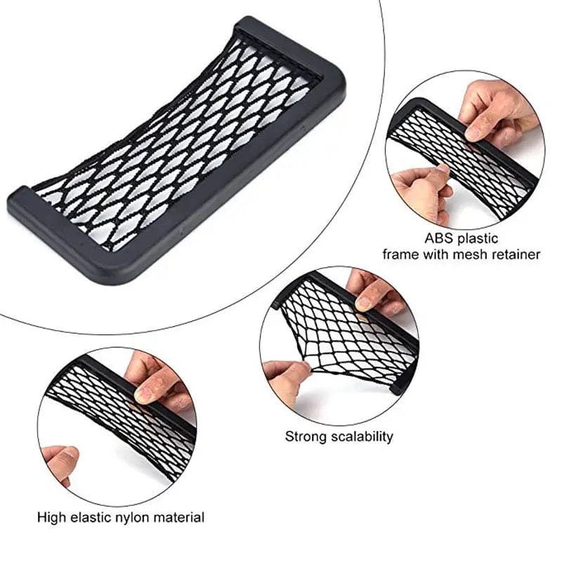 Car Net Storage Pocket, Universal Car Seat Mesh Pocket, Nice Car Network Side Back Pocket, Mesh Netting Chart Pocket, Bus Hall Backrest Rear Cargo Net Framed, Multifunction Net Pocket Organizer