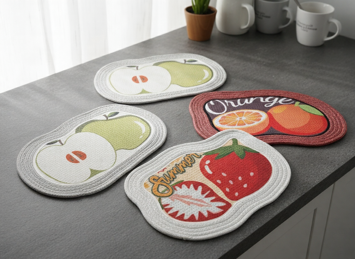 Fruit Fusion Kitchen Mats, Kitchen Anti Slip Mat, Fresh Fruit Kitchen Coasters