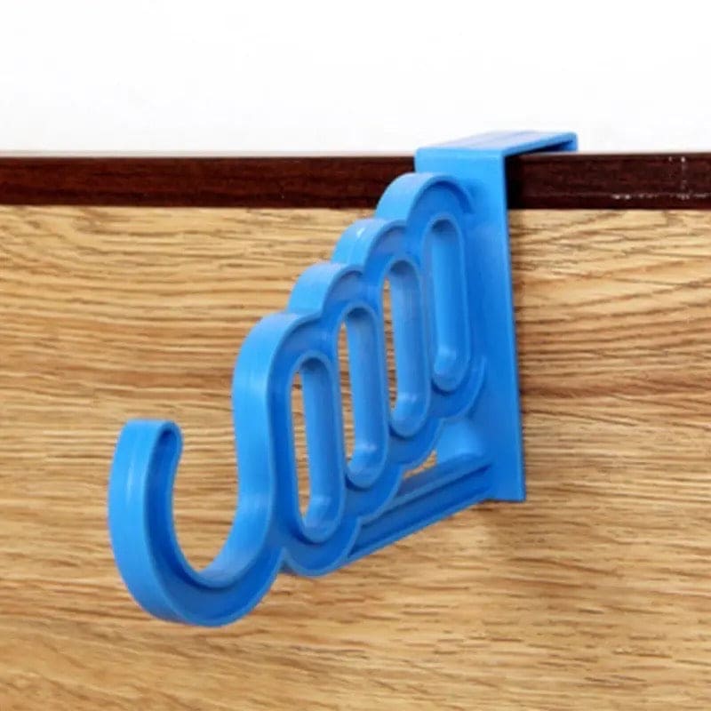 Door Back Hook, Multifunctional Foldable Cloth Hanger, 5 Hold Door Plastic Organizer, Multipurpose Home Accessories Foldable Clothes Hanger, Drop Down Hitch Clothes Hanger, Mini Plastic Hook Hanger, Over The Door Hanger