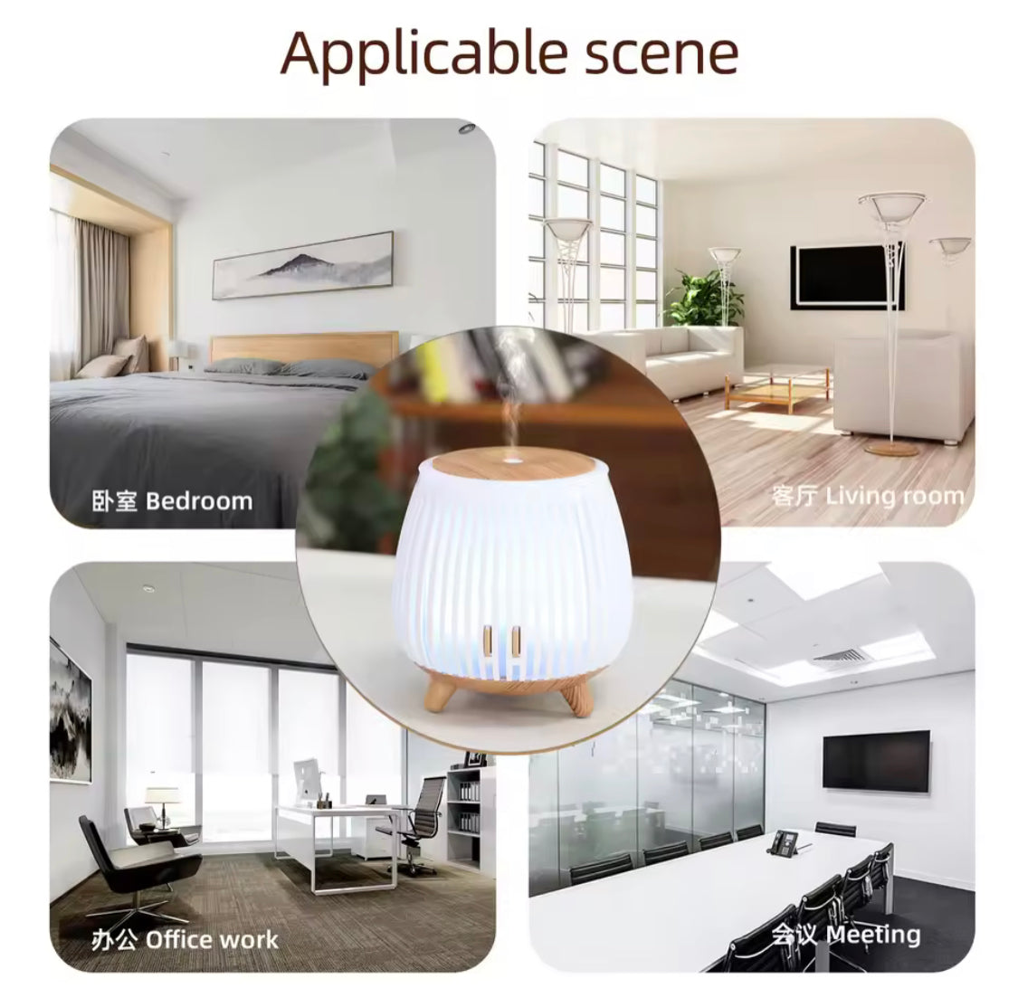 Nordic Wood Style Aroma Diffuser, Bird Cage Hollow Air Diffuser, Tabletop USB Aromatherapy Diffuser