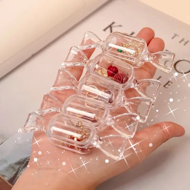 Candy Shaped Storage Box, Mini Clear Jewelry Case for Storage, Transparent Small Items Jewelry Pills Pack, Mini Jewelry Organizer, Multipurpose Mini Item Organizer, Travel Plastic Beads Jewelry Storage