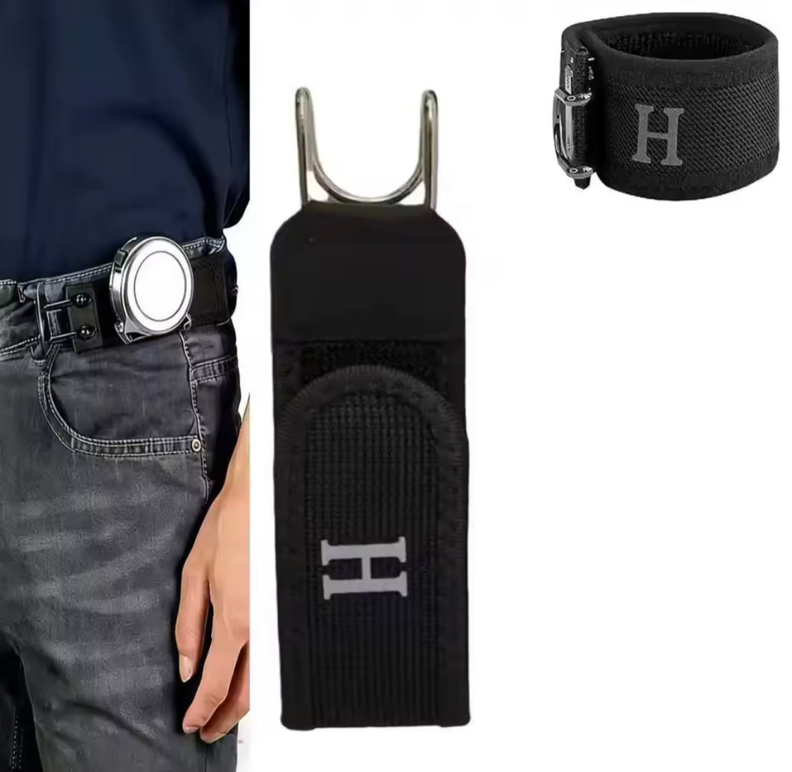 Pack Of 2 Adjustable Metal Hook Elastic Waist Belt, Comfortable Buckle Less Waistband, Unisex Waist Straps