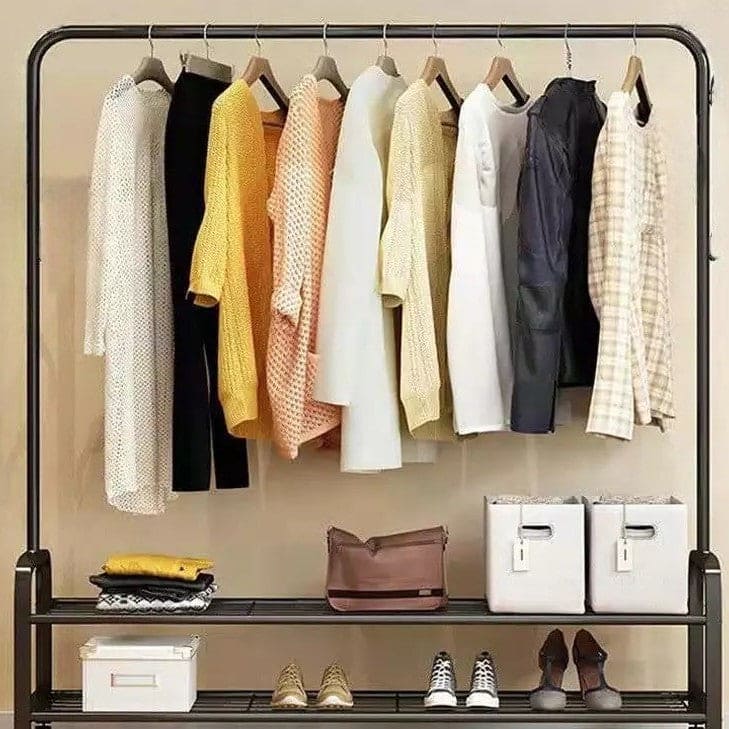 Amazing Iron Coat Rack Clothes Hanger, Floor Stand Drying Rack, Simple Clothes Storage Shelf