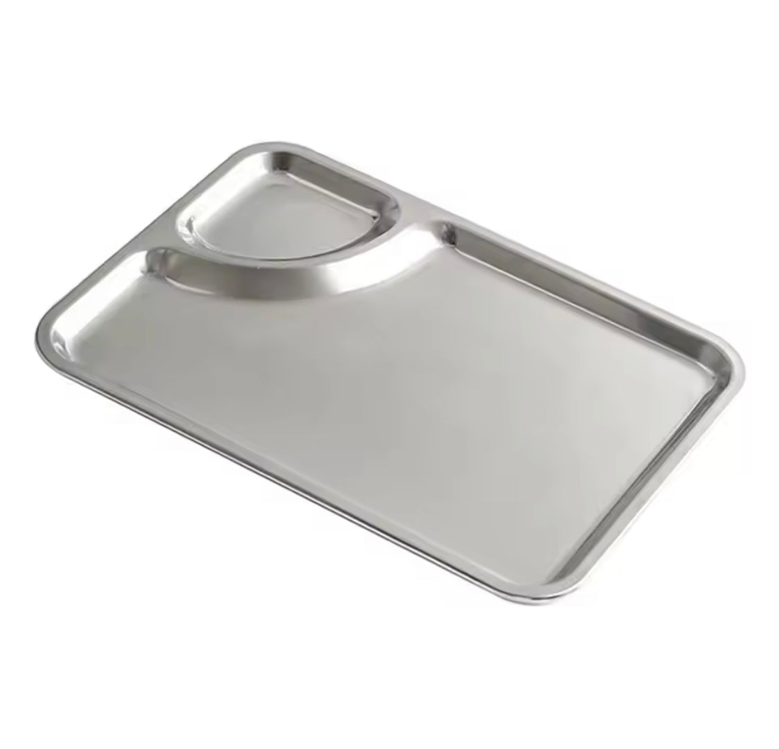 Multifunctional Dumpling Chips Plate, Stainless Steel Food Serving Tray, Dumpling Plate Appetizer, Snack Dish Serving Plate, French Fries Dish