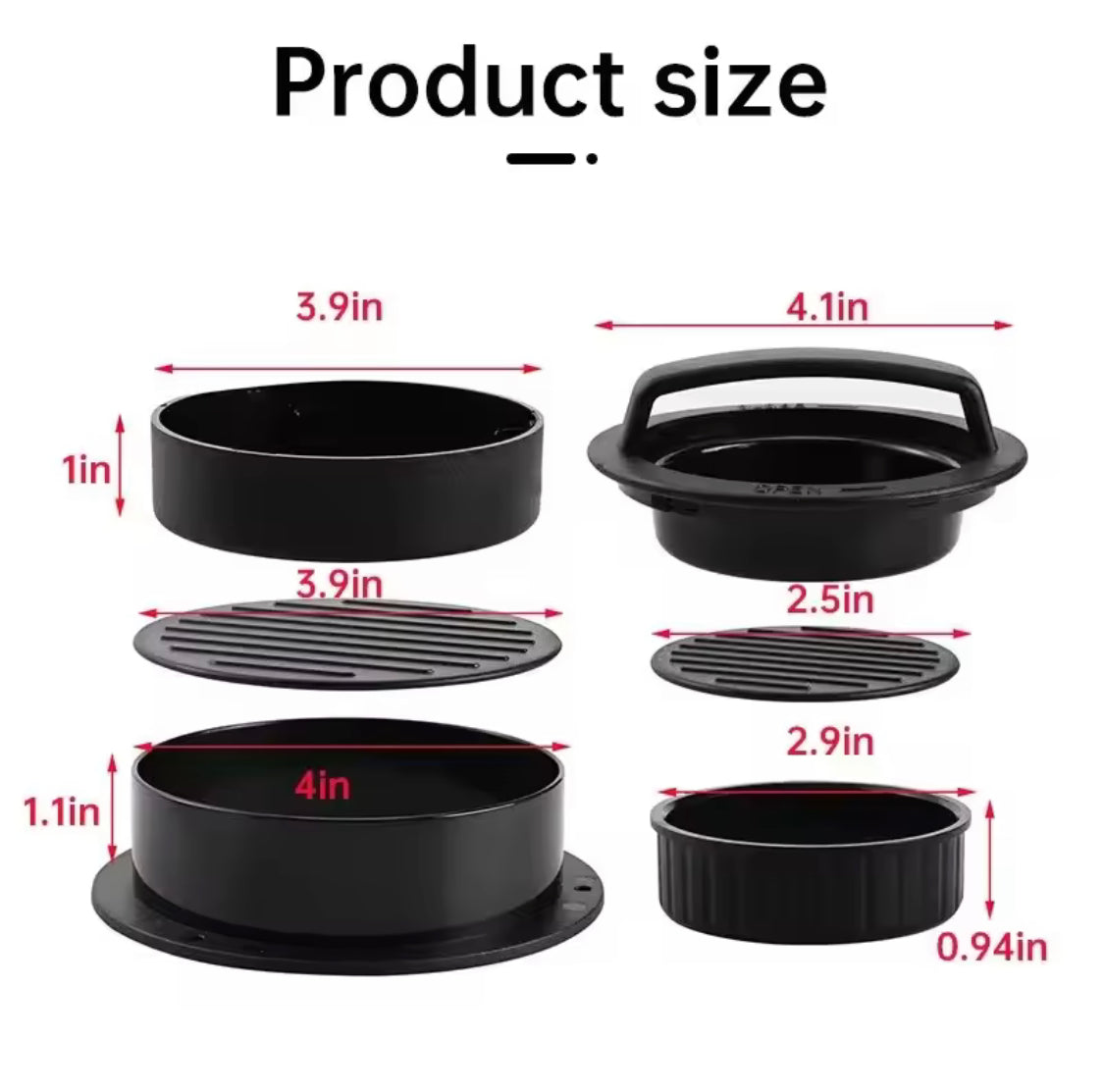 Burger Shape Maker, Hamburger Patty Maker, Quick Press Burger Mold, Premium Patty Former, Patty Press Maker
