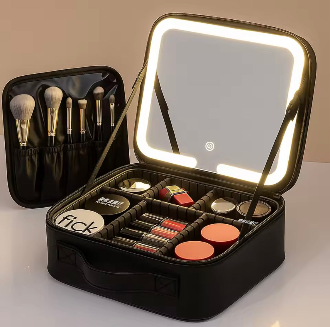 Vanity Organizer With LED Mirror, Smart LED Cosmetic Organizer, Adjustable Makeup Organizer, Travel Makeup LED Organizer