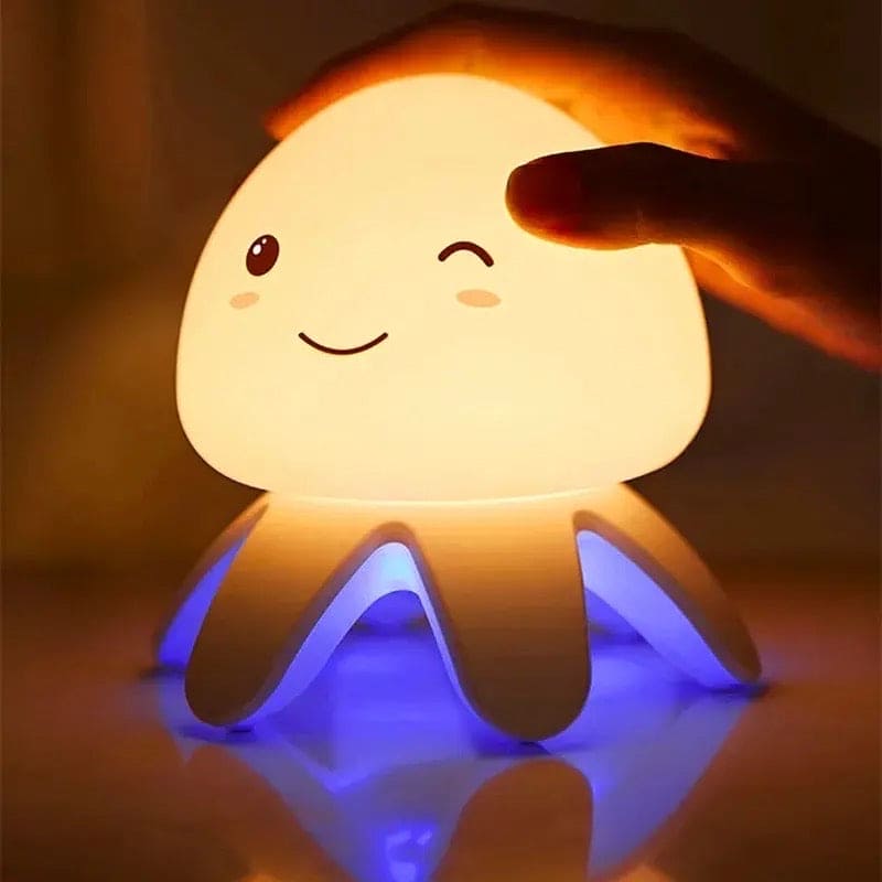 Jellyfish Night Light, Music Clapping Small Night Light, Color Changing Nursery Night Light with Remote Control, Rechargeable LED Jellyfish Lamp, Tap Control with Music Night Lights for Kids Room