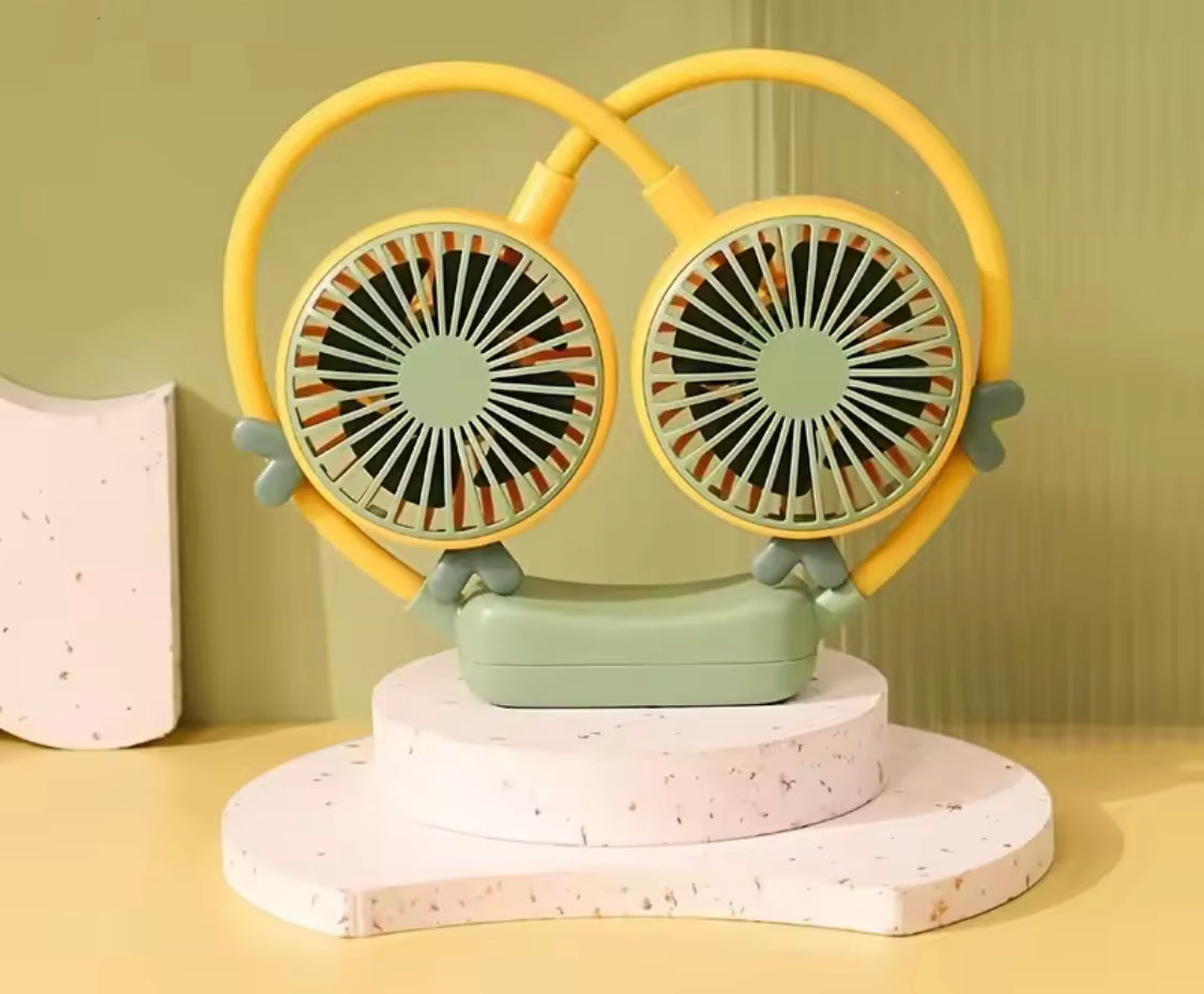 360° Rotating USB Neck Fan, USB Rechargeable Travel Neck Fan, Air Cooler Cooling Neckband Fan, Bladeless Hanging Neck Fan